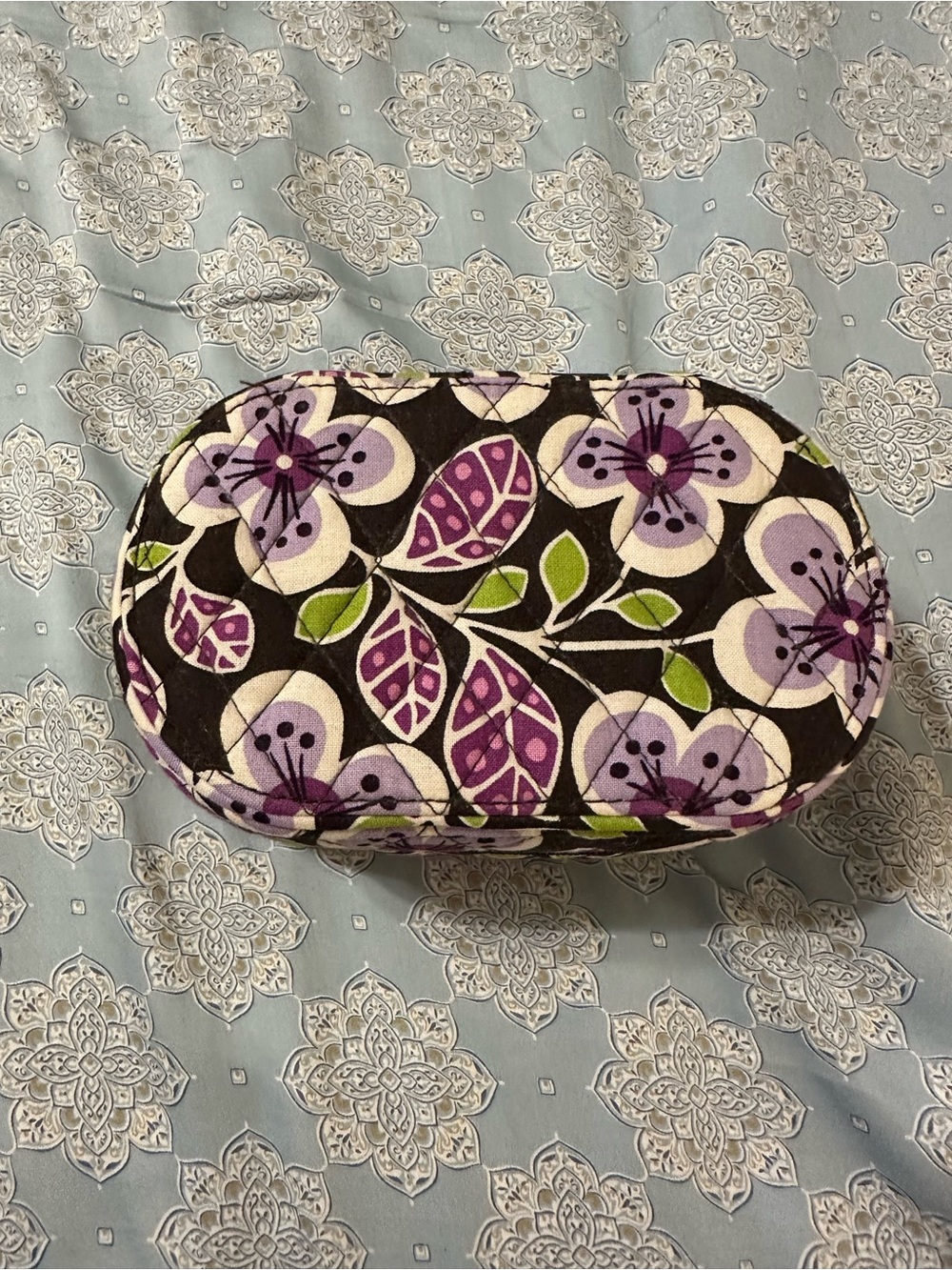 Vera Bradley Quilted Floral Jewelry Case in Plum Petals